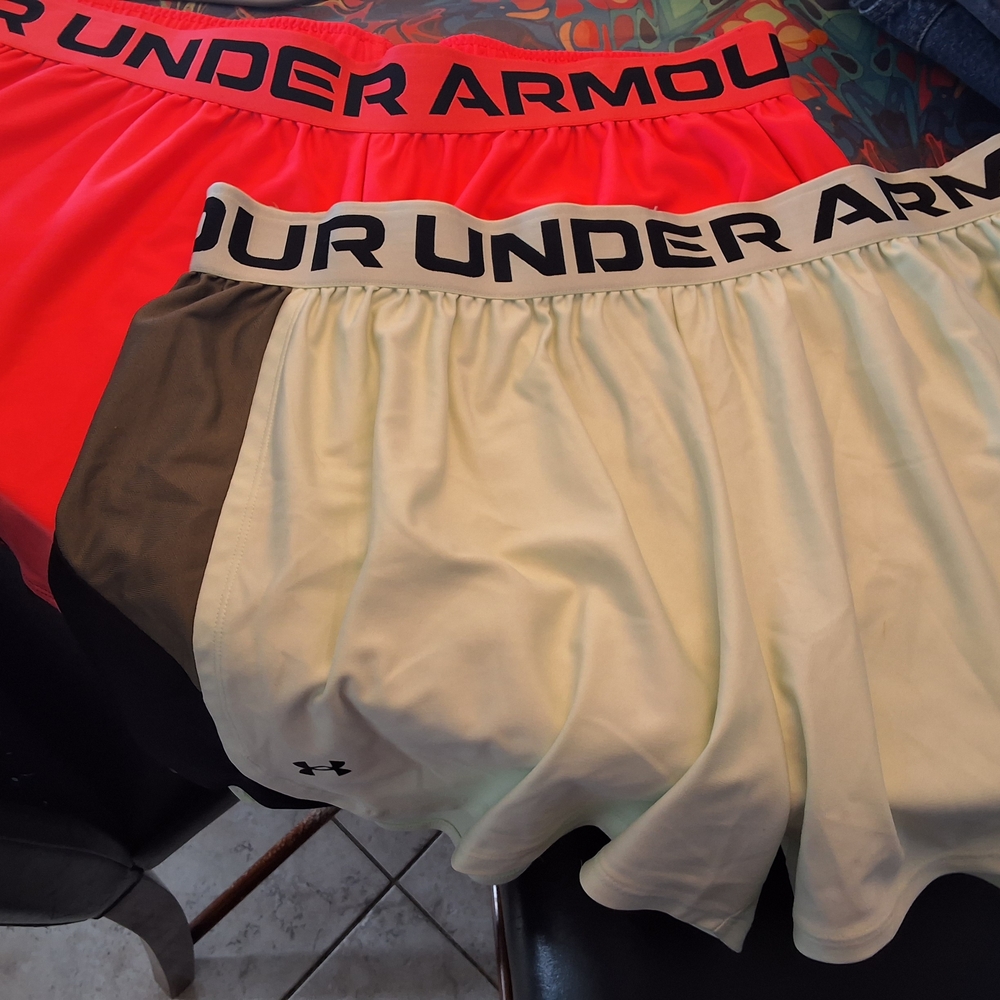 Lot Of 2**Under Armour Loose Fit 2x Athletic Shorts Green & Pink